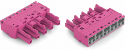 Socket, 5 pole, spring-clamp connection, 0.5-4.0 mm², pink, 770-285/082-000