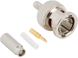 BNC plug 75 Ω, RG-161, RG-179, RG-187, Belden 9221, solder connection, straight, 031-71013