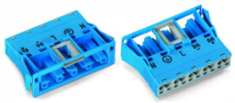 Socket, 5 pole, snap-in, spring-clamp connection, 0.5-4.0 mm², blue, 770-2105
