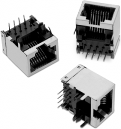 Socket, RJ45, 8 pole, 8P8C, Cat 3, solder connection, through hole, 615008140121