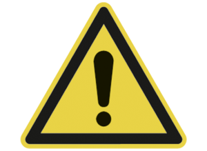 Warning sign, General warning sign, self-adhesive, 100 mm, 0026.01-9-W1, sheet with 10 items