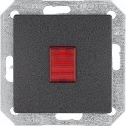 DELTA i-system light signal with red window and glow lamp 250V, carbon metallic