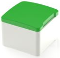 Plunger, square, (L x W x H) 11.65 x 11 x 11 mm, green, for short-stroke pushbutton, 5.05.512.002/2500
