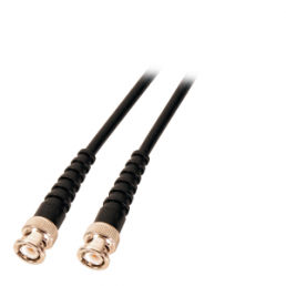 Coaxial cable, BNC plug (straight) to BNC plug (straight), 50 Ω, RG-58, grommet black, 2 m, K8300.2V2