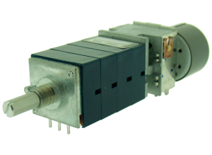 Motorized quad potentiometer, 50 kΩ, 0.05 W, logarithmisch, Solder pin, RK27114MC 50K