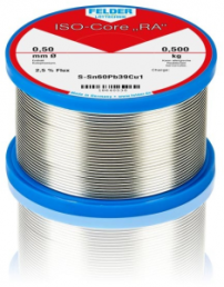 Solder wire, leaded, Sn60Pb39Cu1, Ø 0.5 mm, 500 g