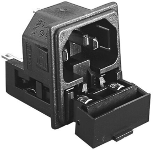 Combination element C14, 3 pole, snap-in, plug-in connection, black, PF0033/15/63
