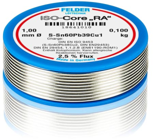 Solder wire, leaded, Sn60Pb39Cu1, Ø 1 mm, 100 g