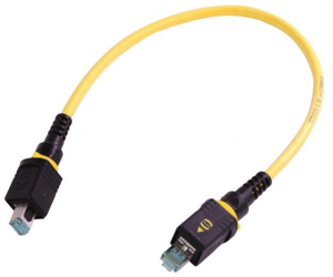 Patch cable, RJ45 plug, straight to RJ45 plug, straight, Cat 6A, PVC, 10 m, yellow
