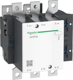 Power contactor, 3 pole, 115 A, 400 V, 3 Form A (N/O), coil 460 VDC, bolt connection, LC1F115