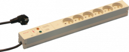 Socket Strip, UTE, 6 Sockets, 19", With TransientProtection and Mains Suppression Filter