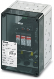 Switchgear combination, 1000 VDC for connection of 1x 1 string, (H x W x D) 180 x 130 x 111 mm, IP65, polycarbonate, gray, 2404298