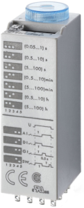 Time relay, 0.05 s to 100 h, 4 functions, 4 Form C (NO/NC), 250 VAC, 15 A/250 VAC, 85.04.0.048.0000