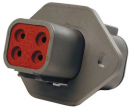 Connector, 4 pole, straight, 2 rows, gray, DTP04-4P-L012