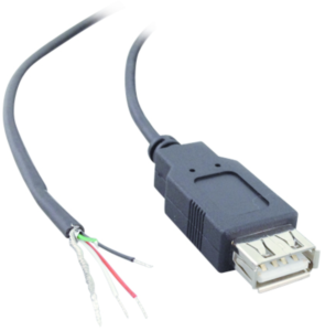 USB 2.0 connection line, USB socket type A to open end, 1.8 m, black