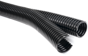 Corrugated hose, inside Ø 26.6 mm, outside Ø 34.2 mm, BR 150 mm, polyamide, black