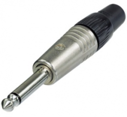 6.35 mm jack plug, 2 pole (mono), solder connection, metal, NP2C