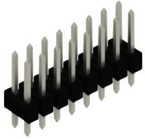 Pin header, 16 pole, pitch 2.54 mm, straight, black, 10055148