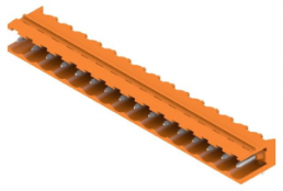 Pin header, 16 pole, pitch 5.08 mm, angled, orange, 1147030000