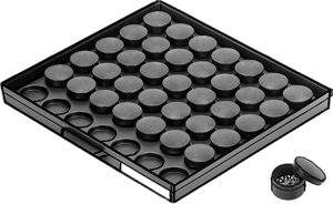 ESD SMD round box, black, Ø 27 mm, (D) 13 mm, V1-12-6-10