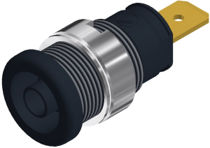4 mm socket, flat plug connection, mounting Ø 12.2 mm, CAT III, black, SEB 2620 F6,3 SW