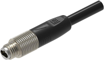 Sensor actuator cable, M8-cable plug, straight to open end, 1 m, PVC, black, 4 A, 935100030