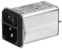 IEC plug C14, 50 to 60 Hz, 1 A, 250 VAC, 10 mH, faston plug 6.3 mm, DC12.1102.203