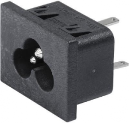 Plug C6, snap-in, plug-in connector 2.8 x 0.8, black, 6160.0039