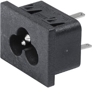 Plug C6, snap-in, solder connection, black, 6163.0020