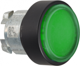 Pushbutton, groping, waistband round, green, front ring black, mounting Ø 22 mm, ZB4BP3837