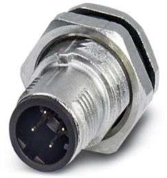Plug, M12, 4 pole, solder pins, screw locking, straight, 1441749