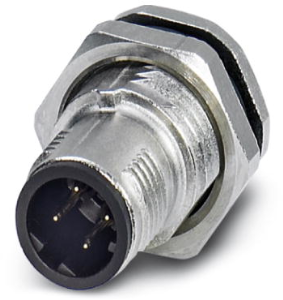Plug, M12, 4 pole, solder pins, screw locking, straight, 1441862