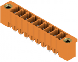 Pin header, 9 pole, pitch 3.81 mm, straight, orange, 1943250000