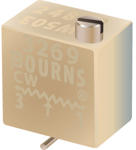 Cermet trimmer potentiometer, 12 turns, 20 kΩ, 0.25 W, SMD, lateral, 3269X-1-203LF
