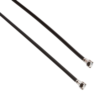 Coaxial Cable, AMMC plug (angled) to AMMC plug (angled), 50 Ω, 1.13 mm micro cable, 100 mm, A-2PA-113-100B2