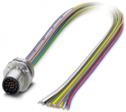 Sensor actuator cable, M12-flange plug, straight to open end, 17 pole, 0.5 m, 1.5 A, 1405243