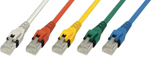 Patch cable, RJ45 plug, straight to RJ45 plug, straight, Cat 5e, S/FTP, LSZH, 10 m, red