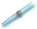 Butt connector with heat shrink insulation, transparent blue, 16.5 mm