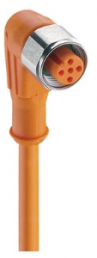 Sensor actuator cable, M12-cable socket, straight to open end, 5 pole, 10 m, PVC, orange, 4 A, 54711