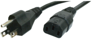 Device connection line, Japan, plug type B, straight on C13 jack, straight, HVCTF 3x1.25 mm², black, 2.5 m