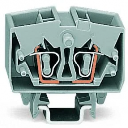 Miniature terminal block, spring-clamp connection, 0.08-2.5 mm², 1 pole, 24 A, 8 kV, gray, 264-721