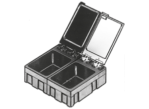 Folding box, 36610-10, 41 x 37 x 15 mm, black/black