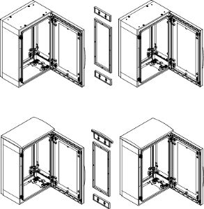 Horizontal baying kit for PLA Polyester enclosuresH750xD320 mm - IP55 coupling