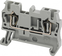 Terminal block, 2 pole, 0.2-2.5 mm², clamping points: 2, gray, spring balancer connection, 24 A