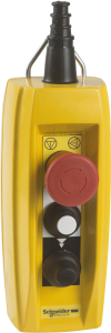 Pendant pushbutton, 2 pushbutton, 1 emergency stop/emergency off button, 3 Form B (N/C), latching, XACB3291