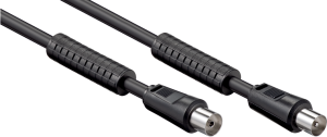 Coaxial Cable, IEC plug (straight) to IEC jack (straight), 75 Ω, RG-59, 1.5 m, 50728