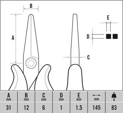 T3890 C.K Tools Flat Nose Pliers, Snipe Nose Pliers, Round Nose Pliers, Needle Nose Pliers Image 2