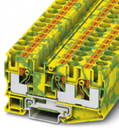 Protective conductor terminal, push-in connection, 0.5-16 mm², 3 pole, 8 kV, yellow/green, 3208745