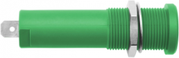 4 mm socket, flat plug connection, mounting Ø 12.2 mm, CAT IV, green, HSEB 3125 L NI / GN