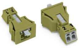 Plug, 2 pole, snap-in, push-in, 0.25-1.5 mm², green, 890-772